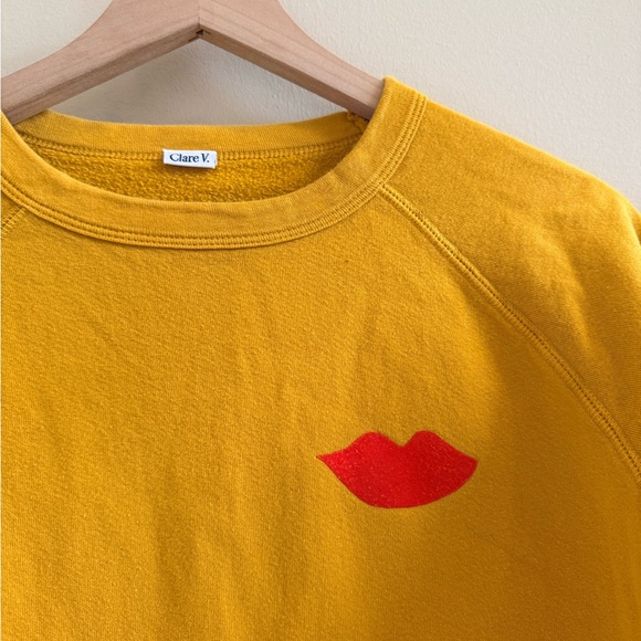 Clare V Sweatshirt with Red Lips size small EUC - Picture 8 of 11